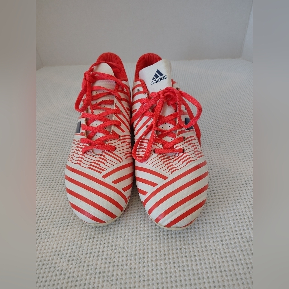 Adidas Nemesis  Orange and White Striped Football Shoes Size 8.5